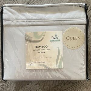 Serenity Bamboo Sheet Set - Queen - Soft Light Gray